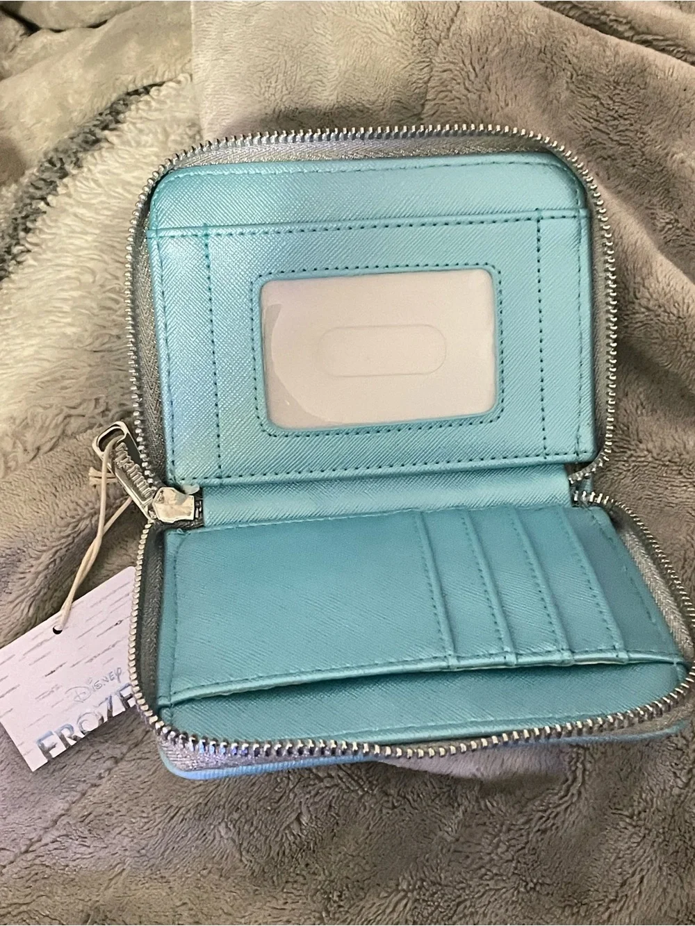 Disney Frozen lounge fly Sequin Zip Wallet - Aqua Blue